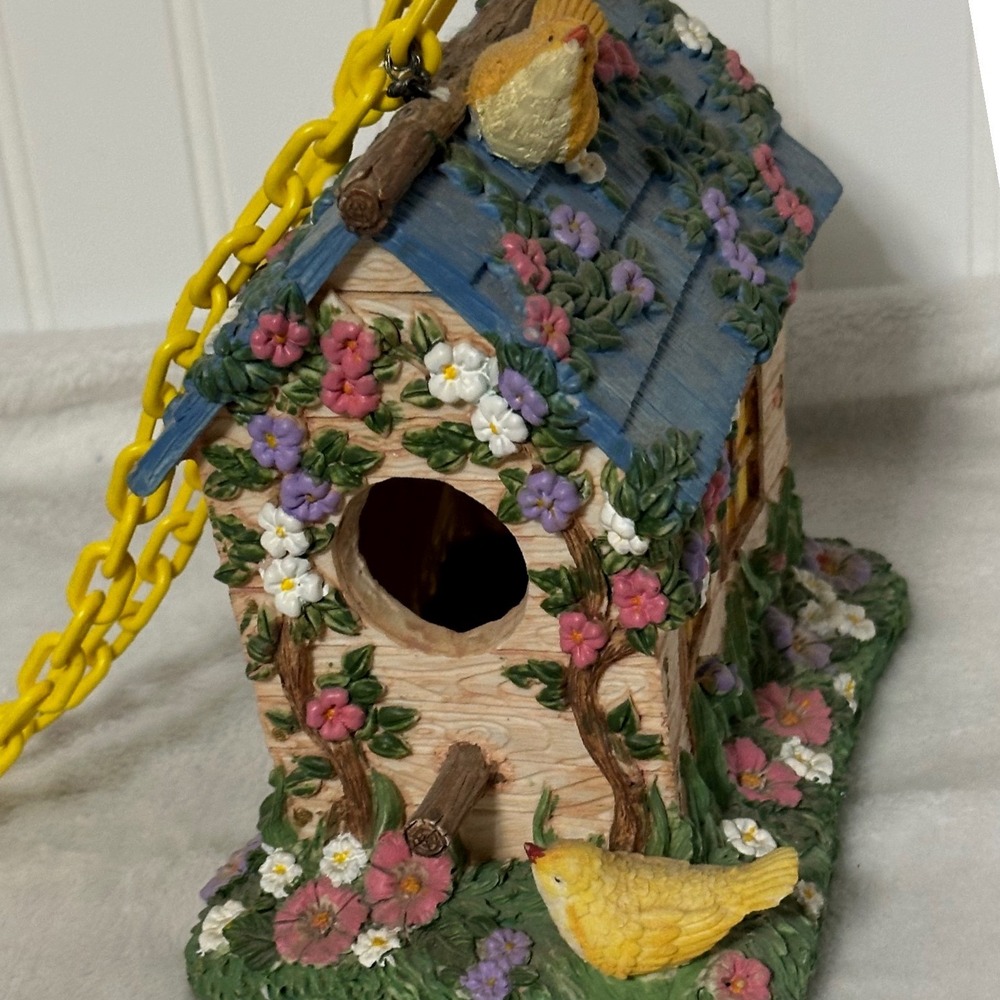 Unbranded Floral Cottage Birdhouse Garden Decor Multicolor Excellent Hanging